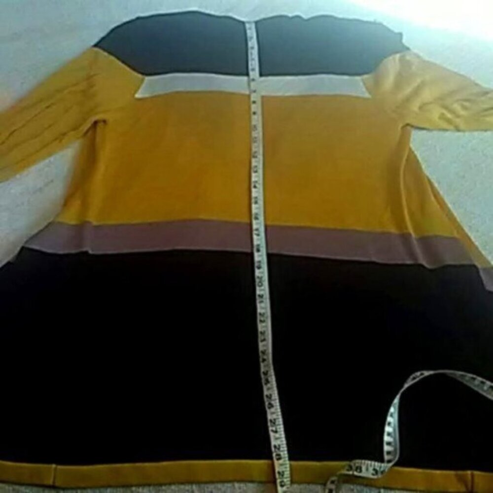 Cherie Bliss Colour Block Gold White Black Open Cardigan Women's One Size NWT - Picture 11 of 13